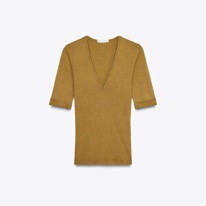 ZARA Washed Cotton Shirt – Dark Olive, Size S